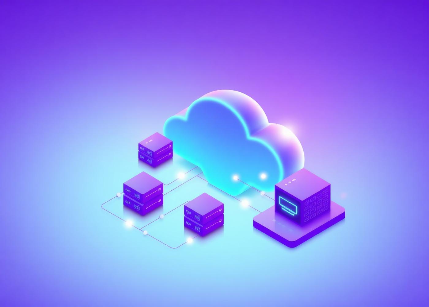 Isometric illustration of cloud infrastructure