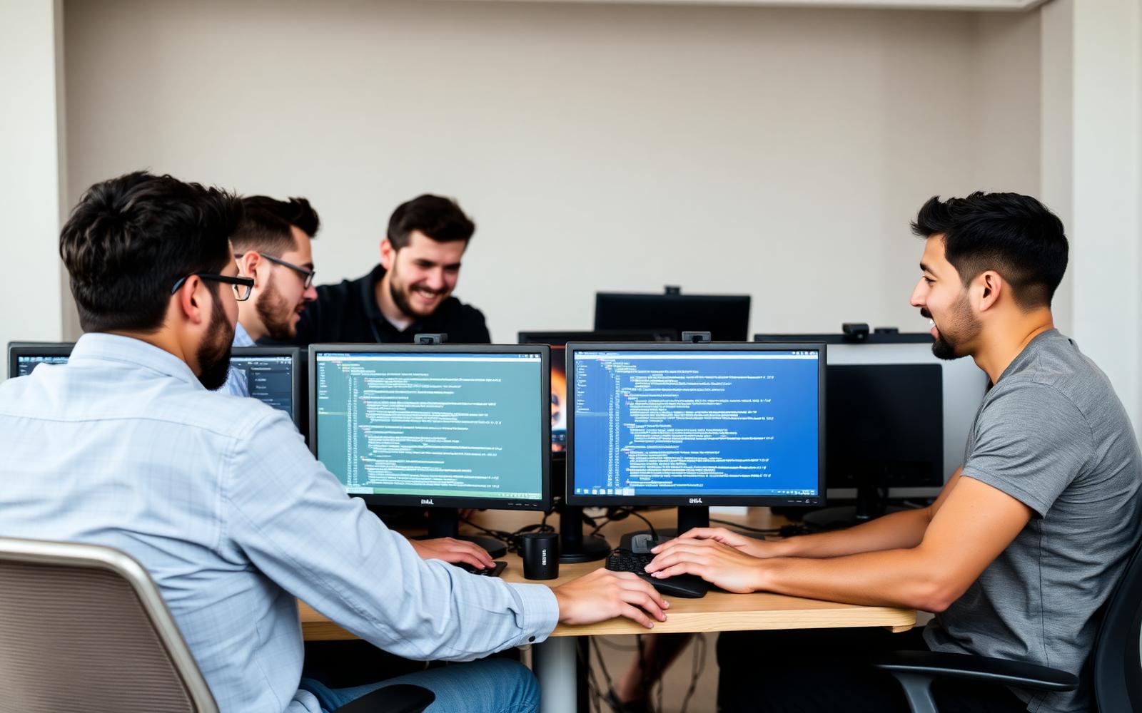 GEEL VENTURES engineers collaborating around monitors